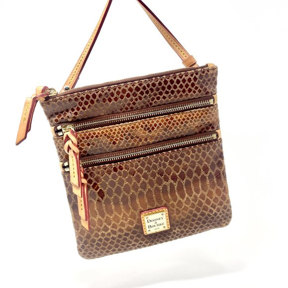 Dooney & Bourke Snake-Print Northstyle Triple Zip Crossbody Letter Carrier Purse - Picture 11 of 11